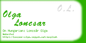 olga loncsar business card