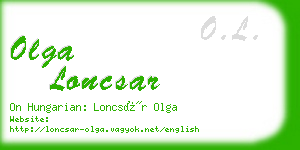 olga loncsar business card